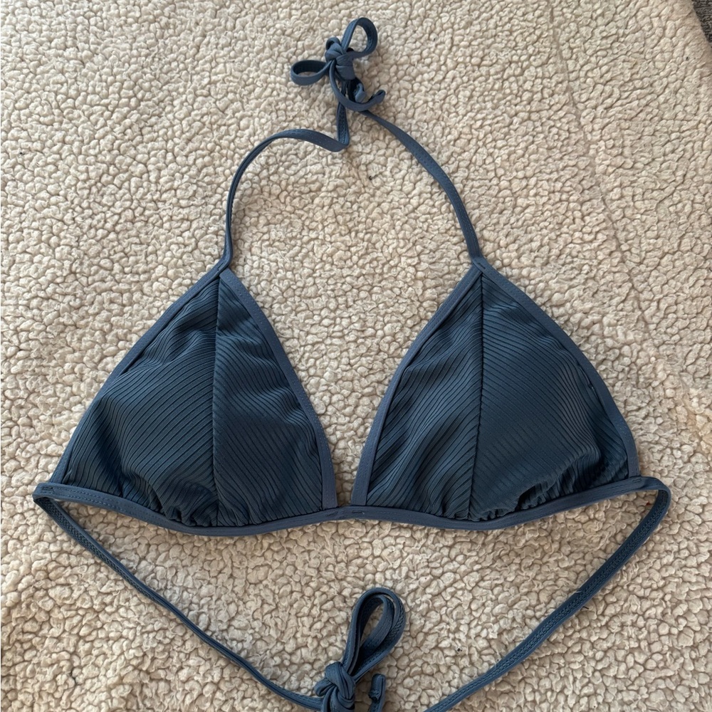 Small Classic Blue Triangle Bikini Top